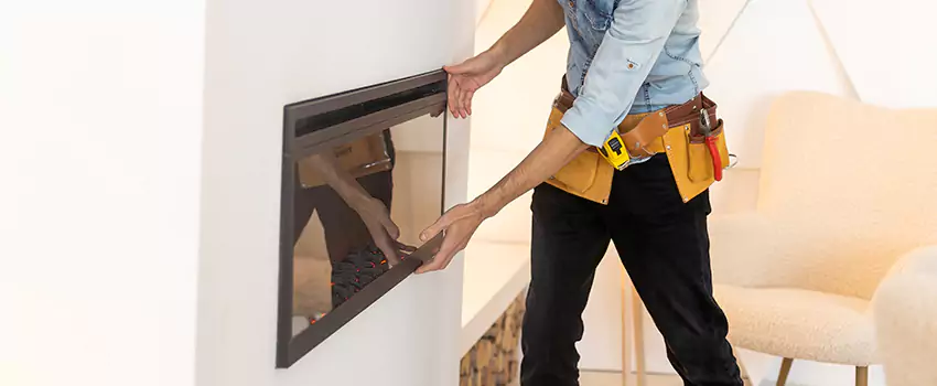 Metal Fireplace Installation in Fairfield of Plano, Texas