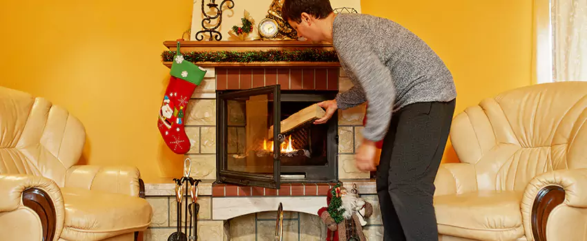 Rusted Metal Fireplace Restoration in Fairfield of Plano, Texas