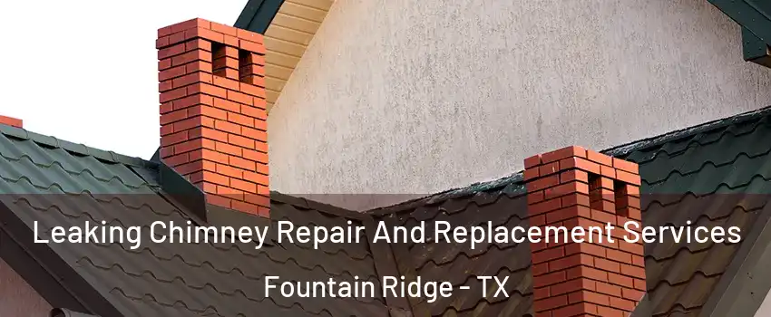 Leaking Chimney Repair And Replacement Services Fountain Ridge - TX